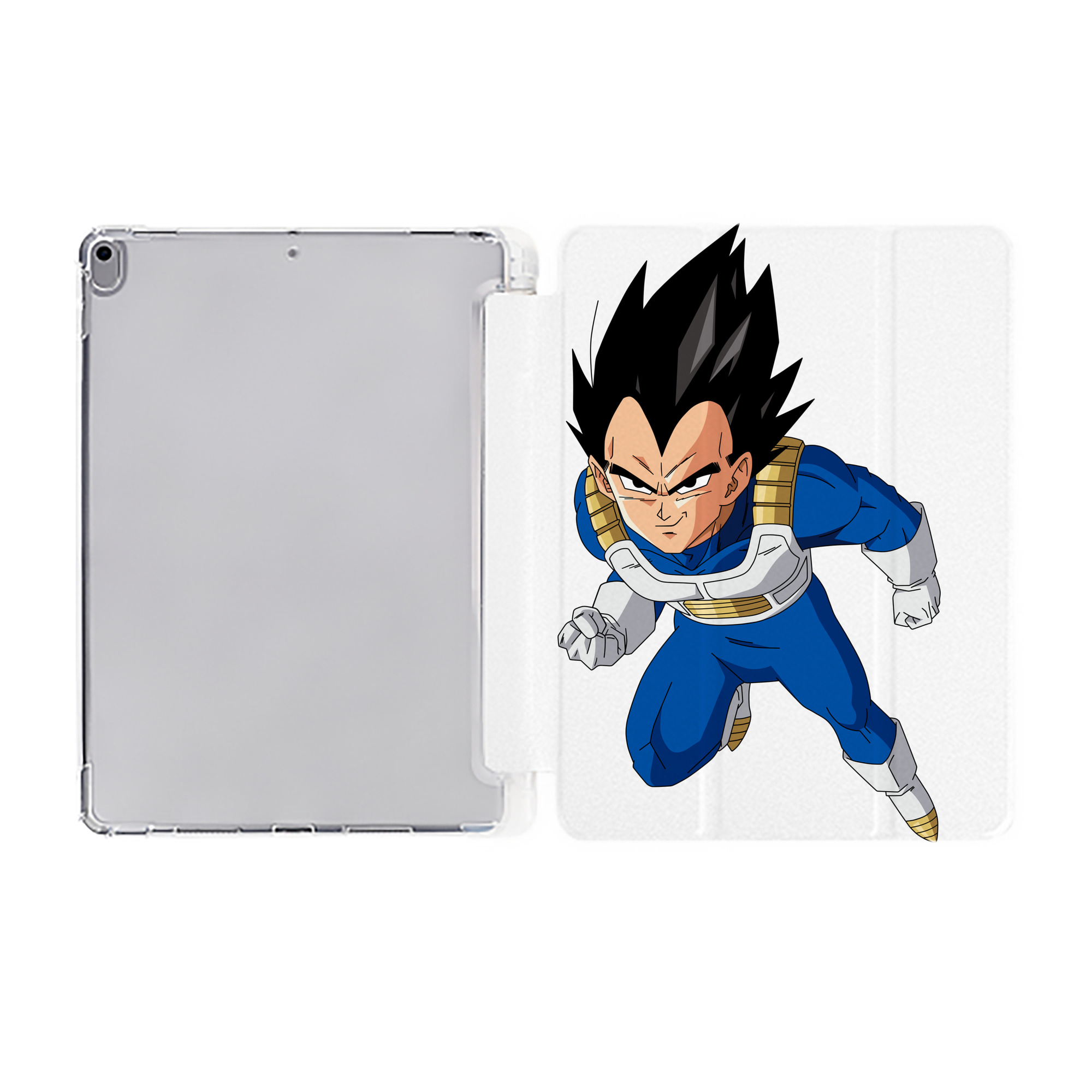 （画像用） ドラゴンボール ベジータ四世（Bejīta Yonsei）DRAGON BALL Vegeta IV IPad ケース ペン収納付き 三つ折りスタンド PUレザー×シリコン 対応機種9.5/10.5/10.9インチ